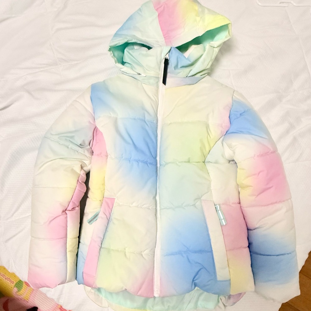 EUC ALL IN MOTION MULTICOLOR LITTLE GIRL'S PUFFER JACKET SIZE  MEDIUM 7/8